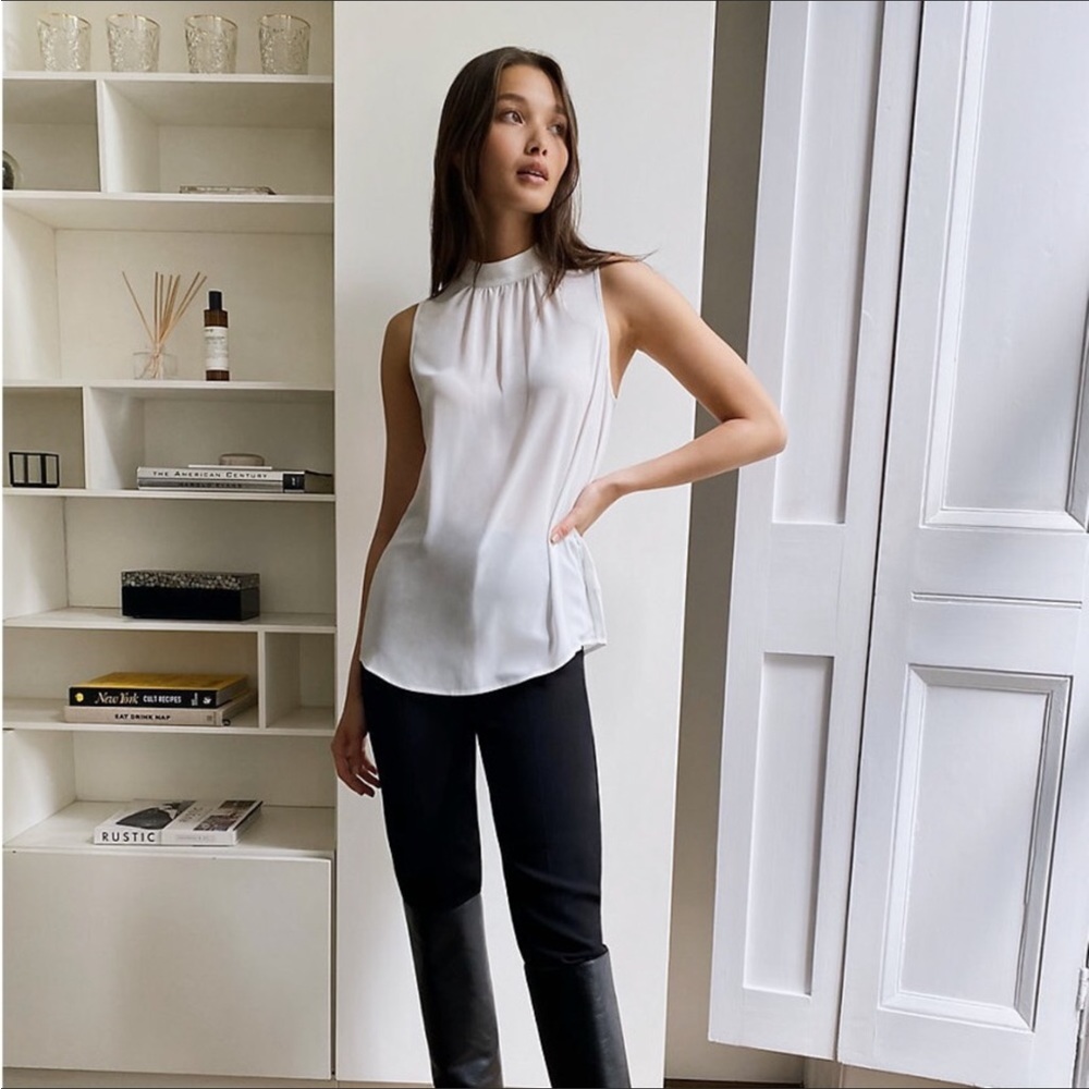 NWT Aritzia Babaton Zetter Blouse- White- Size S